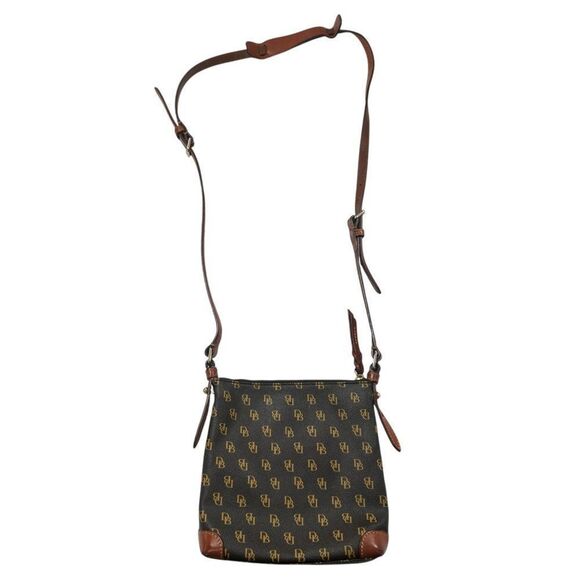 Dooney & Bourke Greta Brown Monogram Crossbody Purse With Adjustable Leather Str - Picture 2 of 14